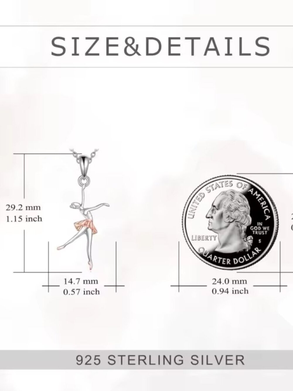 Sterling Silver Ballerina Necklace - Picture 3 of 5